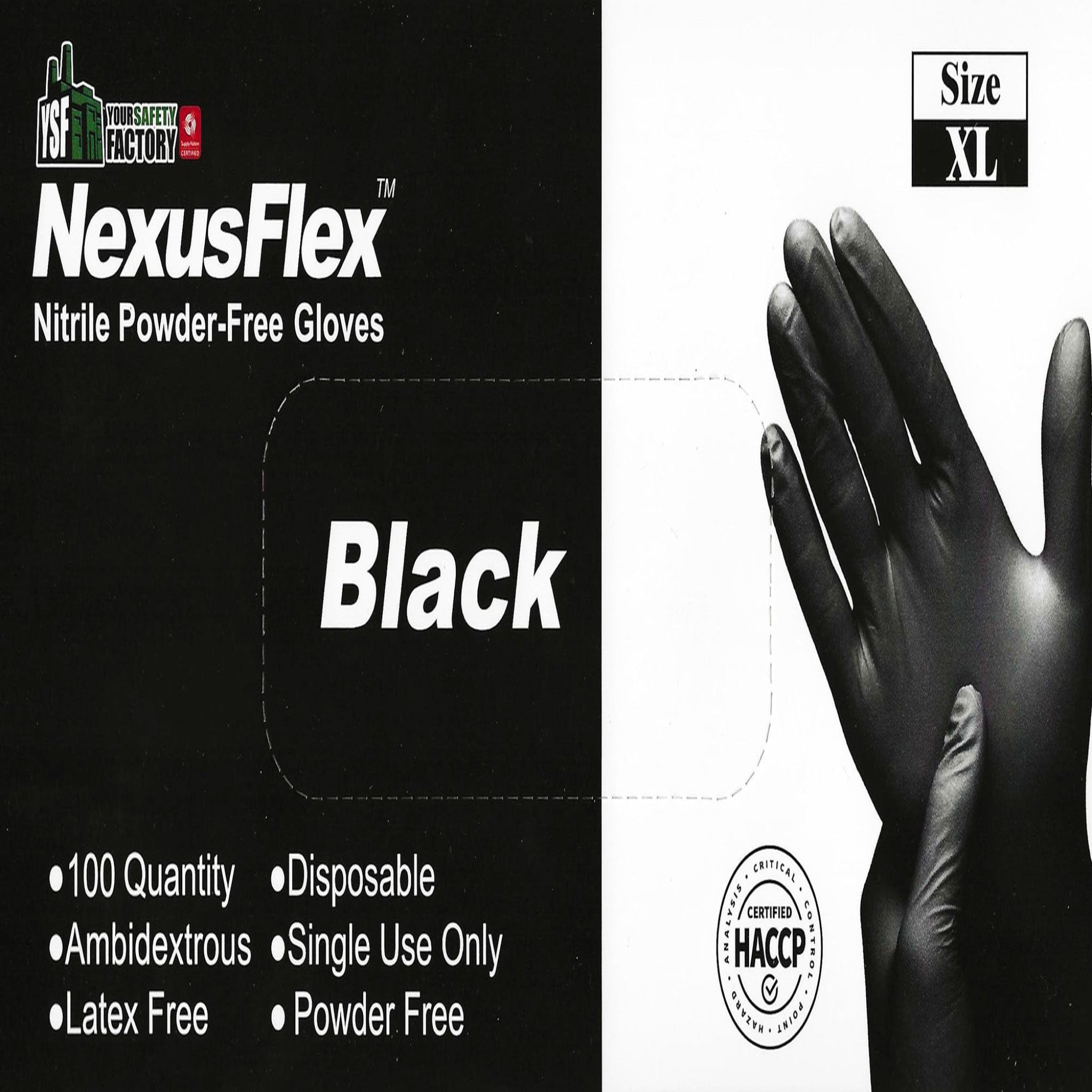 Black Nitrile Disposable Gloves - G705