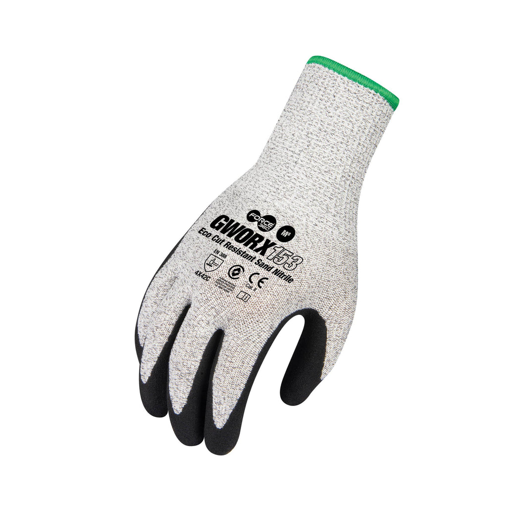 Force360 Eco Cut Resistant Glove Sand Nitrile Coated Palm - GWORX153