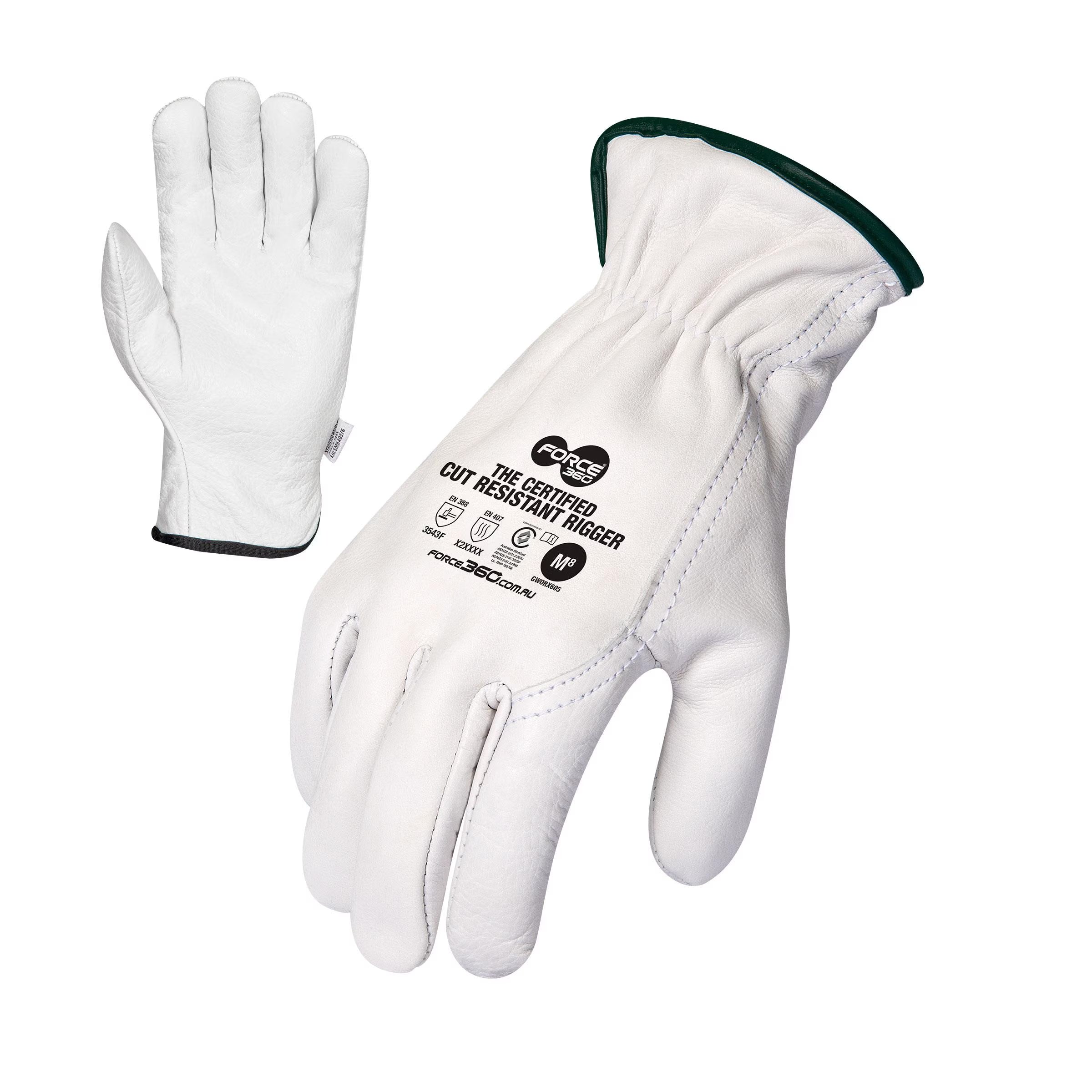 Force360 Cowhide Leather Rigger Glove (Cut Resistant) - GWORX605