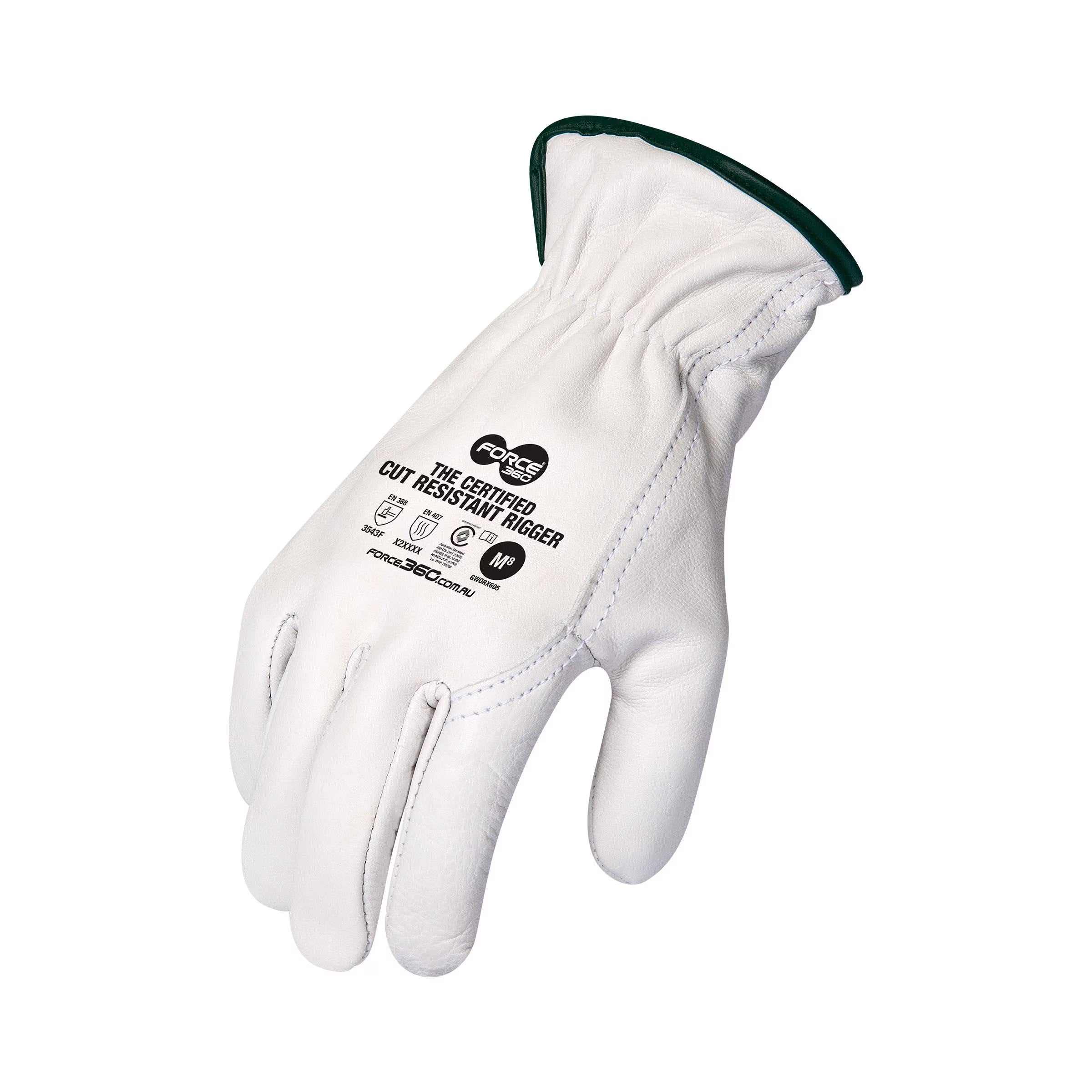 Force360 Cowhide Leather Rigger Glove (Cut Resistant) - GWORX605