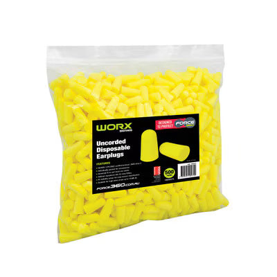Force360 Bullet Shaped Uncorded Earplugs 26db Bulk Pack (500pr) - HWRX974