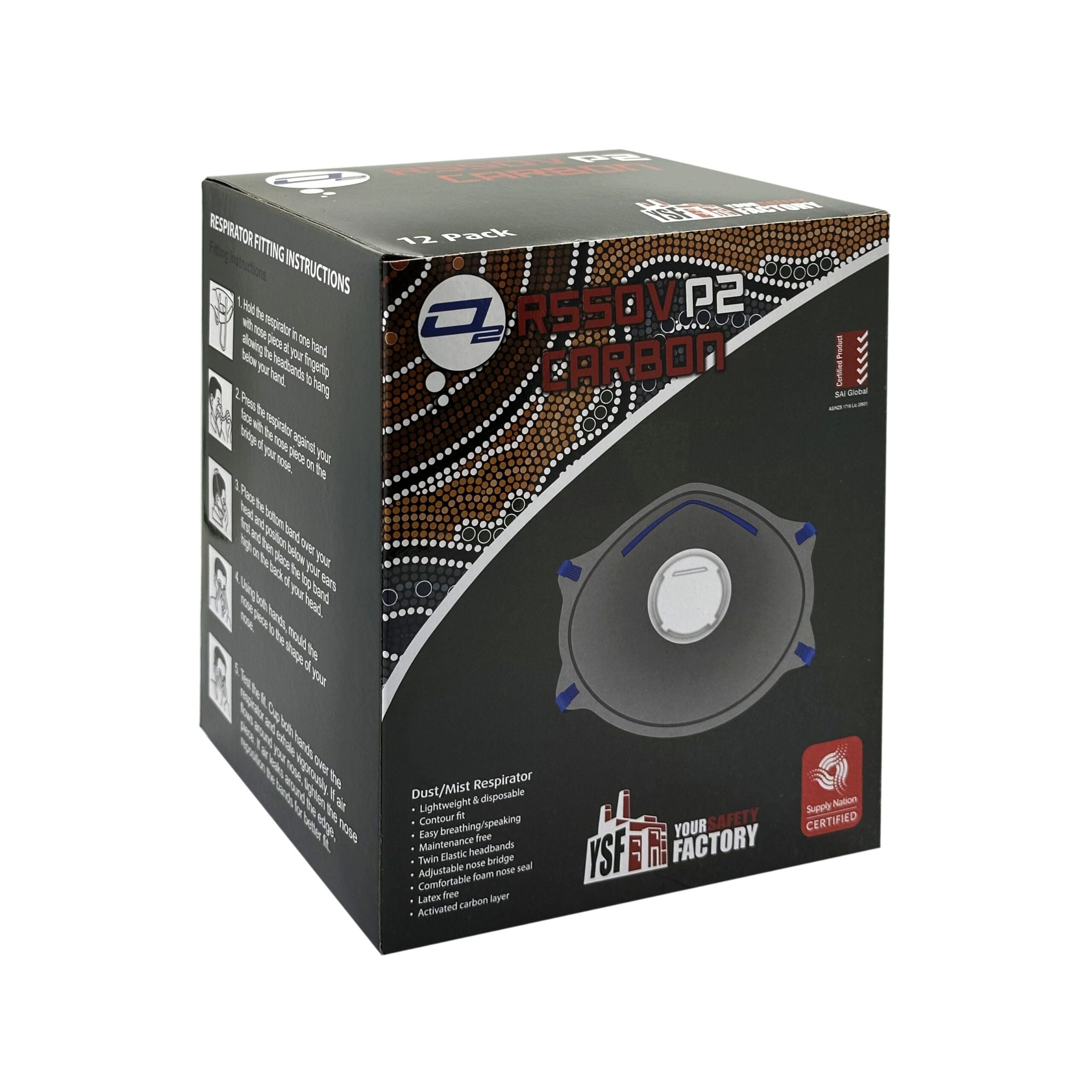 YSF P2 Carbon Filter Respirator (Disposable) - R550V