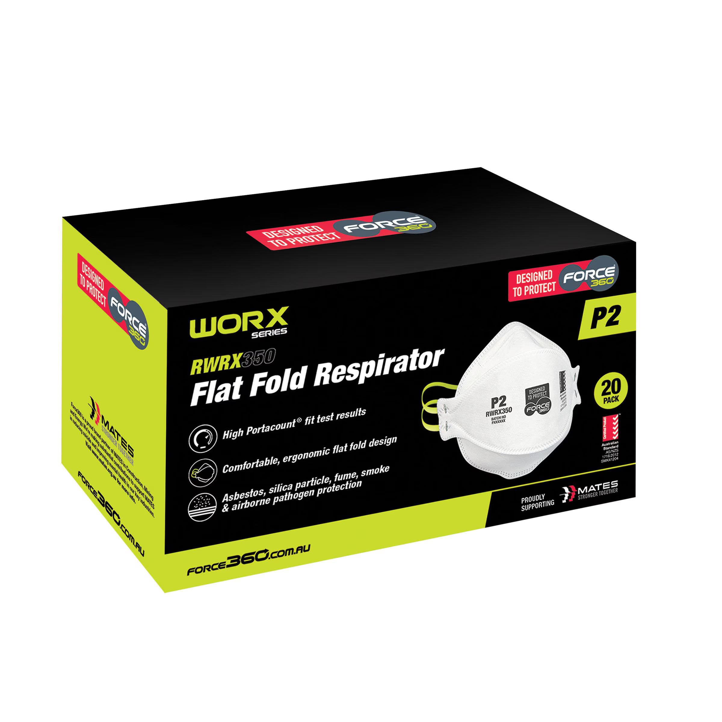 Force360 P2 Flat Fold Respirator (Disposable)- RWRX350